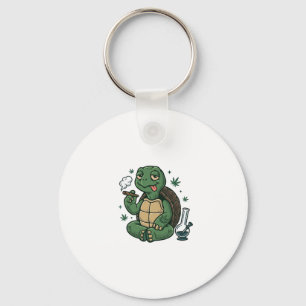 Retro-Stoner-Schildkröte-Vektor-Shirt-Design_1 Schlüsselanhänger