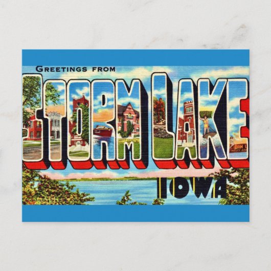 Retro Storm Lago Maggiore Postkarte (Vorderseite)