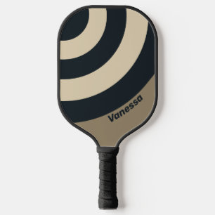 Retro Stormy Desert Three Circle Strip mit Namen Pickleball Schläger