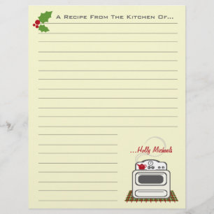 Retro Stove Christmas Kitchen Rezept Papier
