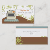 Retro Stove Orange & Blue Kitchen Caterer / Koch Visitenkarte (Vorne/Hinten)