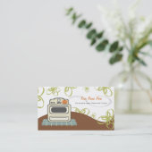 Retro Stove Orange & Blue Kitchen Caterer / Koch Visitenkarte (Stehend Vorderseite)