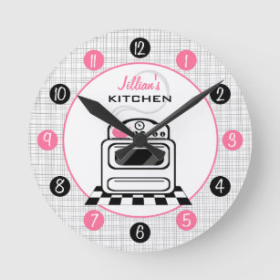 Retro Stove Personalized Kitchen Clock Runde Wanduhr