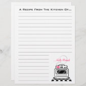 Retro Stove Pink Kitchen Rezept Papier (Vorne/Hinten)