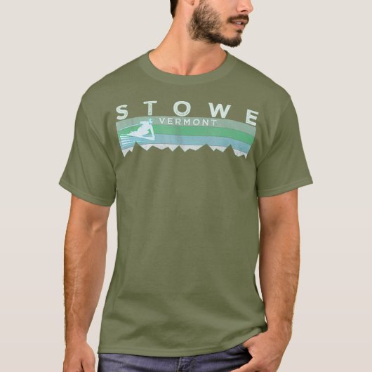 Retro Stowe VT Skispass T-Shirt (Vorderseite)