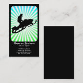 Retro Strahlen des Snowmobile Visitenkarte (Vorne/Hinten)