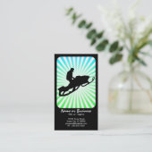 Retro Strahlen des Snowmobile Visitenkarte (Stehend Vorderseite)