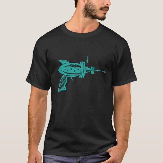 Retro Strahln-Gewehr in aquamarinem T-Shirt (Vorderseite)