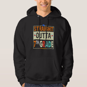 Retro Straight Outta 7. Klasse  1. Schultag Hoodie