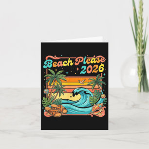 Retro-Strand, bitte 2026 Küsten-Sommer-Vibes Karte