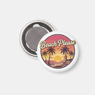 Retro-Strand Bitte Sommer-Sonnenuntergang-Surf-Van Magnet
