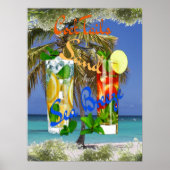 Retro-Strand-Cocktails Poster (Vorne)