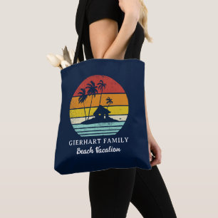 Retro-Strand-Familien-Urlaub am Meer Skript Tasche