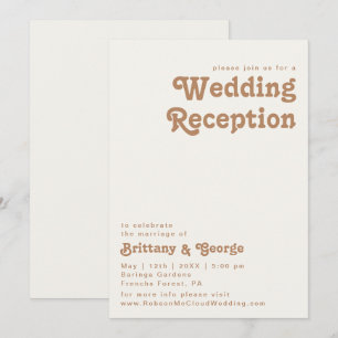 Retro-Strand   Ivory-Hochzeitsempfang Einladung