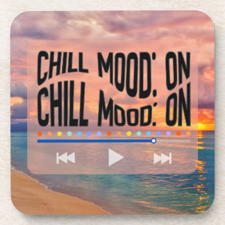 Retro-Strand-Kunst im Chill-Mood Getränkeuntersetzer