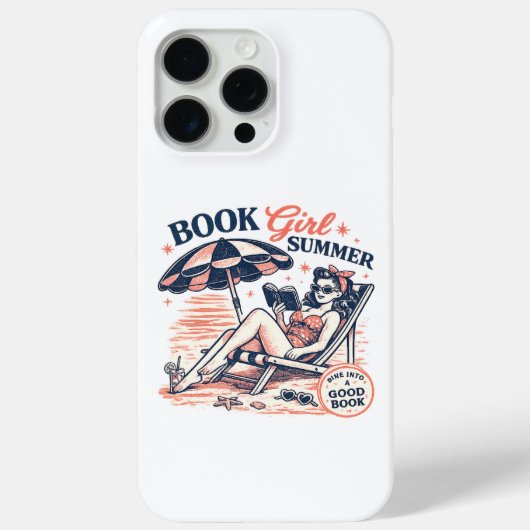 Retro-Strand-Lesemädchen-Sommer Case-Mate iPhone Hülle (Rückseite)