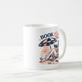Retro-Strand-Lesemädchen-Sommer Kaffeetasse (VorderseiteRechts)
