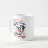 Retro-Strand-Lesemädchen-Sommer Kaffeetasse (Vorderseite Links)