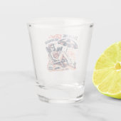 Retro-Strand-Lesemädchen-Sommer Schnapsglas (Rückseite)