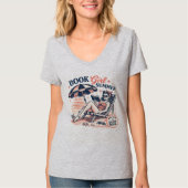 Retro-Strand-Lesemädchen-Sommer T-Shirt (Vorderseite)