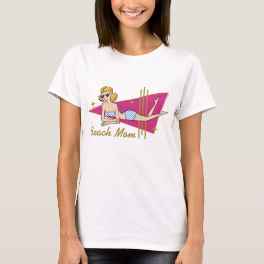 Retro Strand-Mama T-Shirt (Vorderseite)