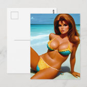 Retro-Strand Model Fantasy-Art Postkarte (Vorne/Hinten)