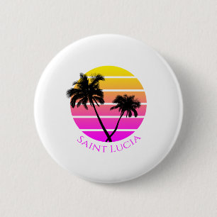 Retro Strand-Palmen Heilige Lucia Button