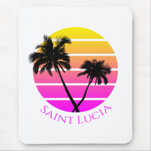Retro Strand-Palmen Heilige Lucia Mousepad