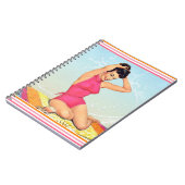Retro-Strand-Pin-Up Notizblock (Linke Seite)