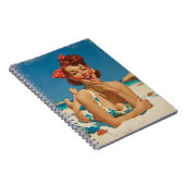 Retro-Strand-Pin-Up Notizblock (Rechte Seite)