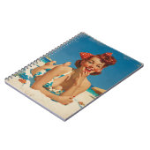 Retro-Strand-Pin-Up Notizblock (Linke Seite)