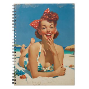 Retro-Strand-Pin-Up Notizblock