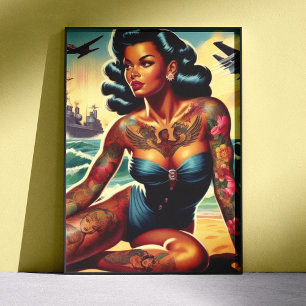 Retro-Strand-Pin-up Poster