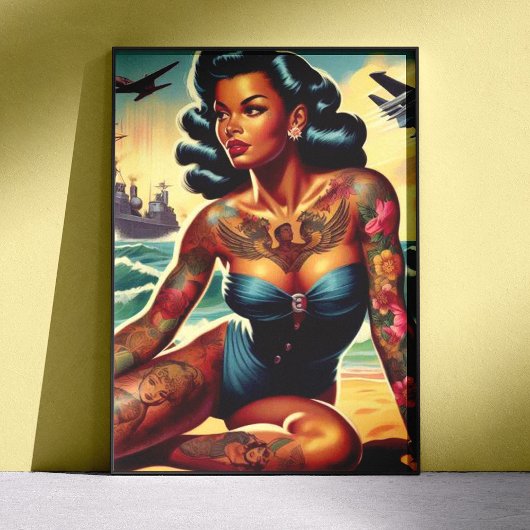 Retro-Strand-Pin-up Poster