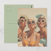 Retro-Strand-Pin-Up-Stimmung Postkarte (Vorne/Hinten)