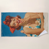 Retro-Strand-Pin-Up Strandtuch (Vorderseite)
