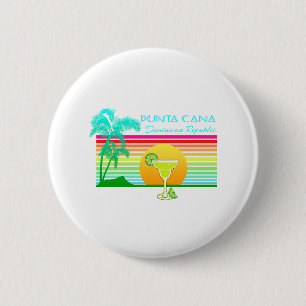 Retro Strand Punta Cana Margarita Button