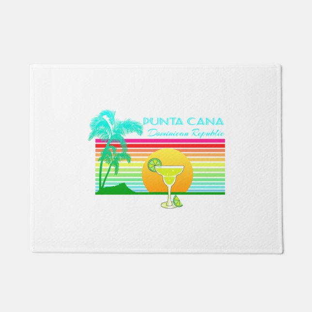 Retro Strand Punta Cana Margarita Fußmatte (Vorderseite)