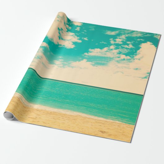 Retro Strand, Retro, Poster, Foto, Hintergrund Geschenkpapier (Ungerollt)
