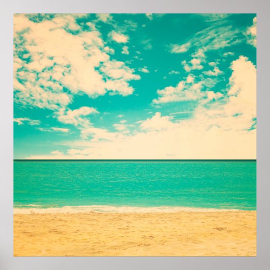 Retro Strand, Retro, Poster, Foto, Hintergrund Poster (Vorne)