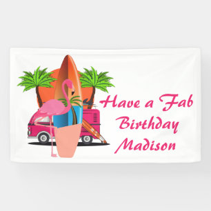 Retro-Strand-Surf-Themen-Geburtstagsfeier Banner