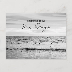Retro-Strand-Surfer-Grüße aus San Diego Postkarte