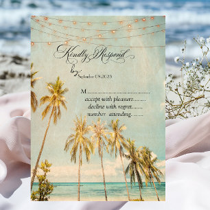 Retro-Strandpalmen RSVP Einladung