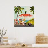 Retro-Strandposter Poster (Küche)
