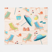 Retro-Strandtag-Flanelldecke  Fleecedecke (Vorderseite (Horizontal))