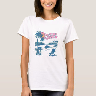 Retro-Strandurlaub am Salzwasser und Sonnenschein T-Shirt