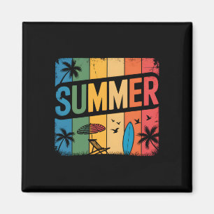 Retro-Strandwelle Sommer Tropicaler Sonnenuntergan Magnet