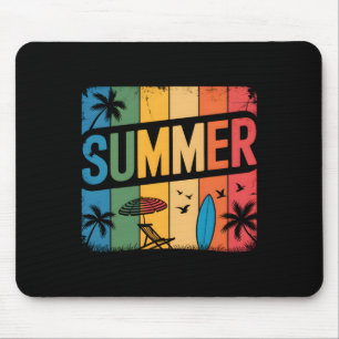 Retro-Strandwelle Sommer Tropicaler Sonnenuntergan Mousepad