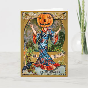 Retro Strange Sights Halloween Card Feiertagskarte