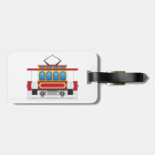 Retro-Straßenbahn-Illustration Gepäckanhänger (Rückseite horizontal)